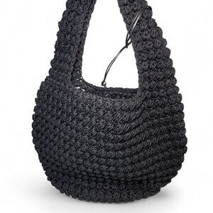 JW ANDERSON Large Popcorn Basket Woven Tote - Black NWT